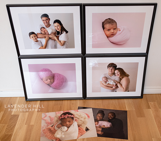 newborn photographer north east london, photo of beautiful wall art created by lavender hill photography
