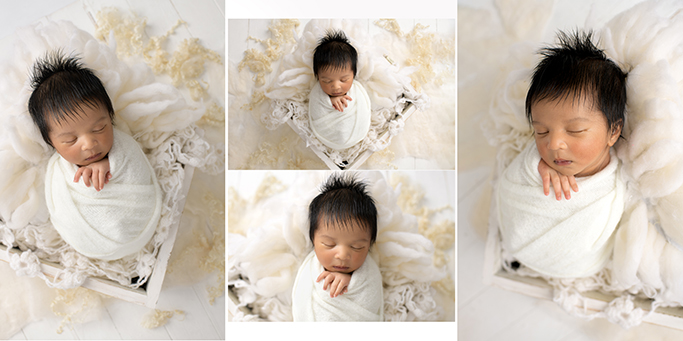newborn baby photography north east london, cute newborn baby in a crate